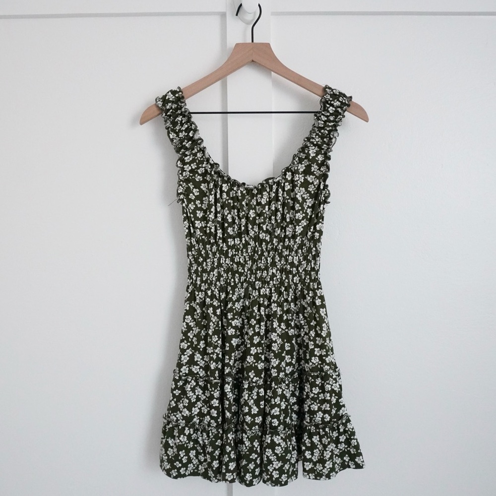 Urban Outfitters Green Floral Mini Dress